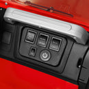Red 12V Battery-Powered Kids Ride-On Truck with MP3, LED Lights, Remote Control, and Cover