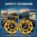 High-Intensity 12V Metal Dual Tone Train Horn Set with Yellow Grill