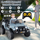 Grey 2-Passenger Electric Ride-On Truck with 12V Power for Kids