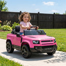 12V Licensed Pink Land Rover Ride-On Car with Suspension and Remote Control