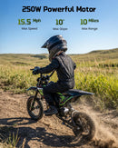 Electric Off-Road Dirt Bike for Children 5-10 Years Old, Green