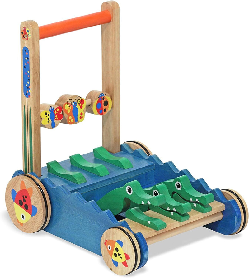 Wooden Push Walker for Toddlers Over 1 Year Old
