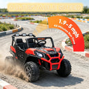 Red Dual Seat 24V Kids Electric Vehicle with Remote Control & LED Illumination