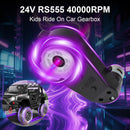 Set of 2 24V RS555 40000RPM Motor Gearbox for Electric Ride-On Vehicle Wheels