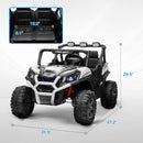 White Dual Motor 24V 2-Seater Kids Ride-On Car with Remote Control and Spring Suspension