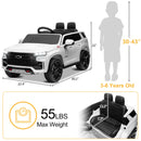 UBesGoo 12V White Electric Ride-On Truck - Comfort and Safety Features