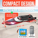 18.5" High-Speed RC Boat with Self-Righting Feature and LED Lights for All Ages