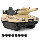 Kids' Ride-On Tank with Rubber Tracks, Rotating Turret, and Functional Cannon