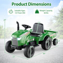 Dual Function Kids Ride-On Tractor 12V Battery Operated Toy Car with Remote Control