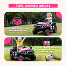 24V Pink Electric Ride-On Car for Kids Age 3-8, 4-Seater Adventure