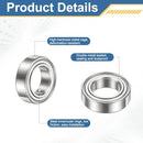 MR148ZZ Deep Groove Ball Bearings with Double Metal Shields, 8mm x 14mm x 4mm, Pack of 20