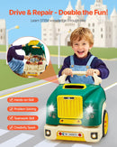 Junior Mechanic Car Repair Playset - 60 Pieces with Lights, Sounds, and Steering Wheel