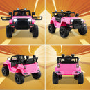 12V Pink Electric Ride-On Truck with Remote Control, Music, and Lights for Kids