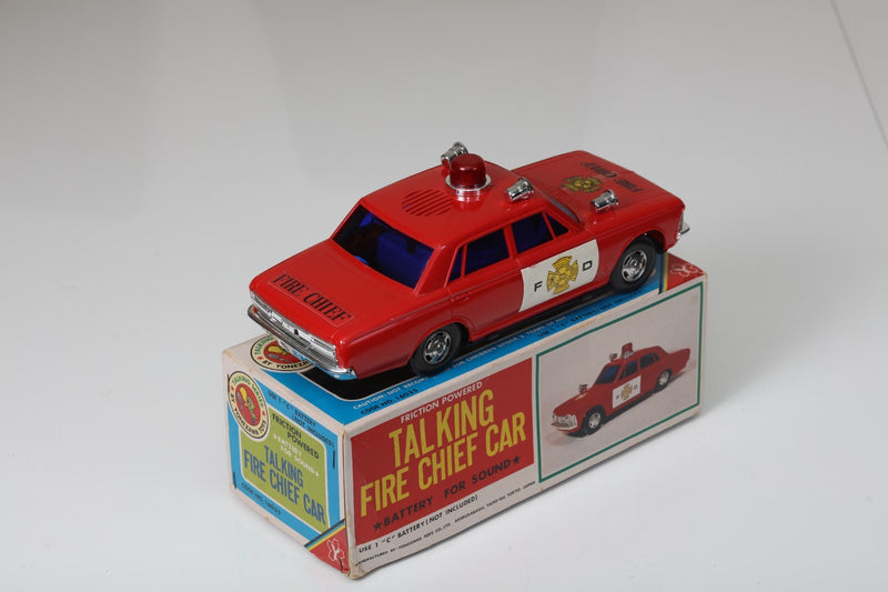 Vintage Japanese Friction-Powered Talking Police Car Toy