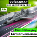 Akargol FX822 Remote Control Fighter Jet with LED Lights and Three Batteries in Army Gray