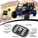 Kids' Jet Black 12V UTV Ride-On Vehicle - Double Seater