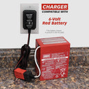 6V Red Battery Charger for Power Wheels with Enhanced Safety Features