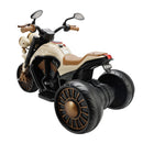 Electric Brown 3-Wheel Motorcycle Toy Car for Kids with LED Lights