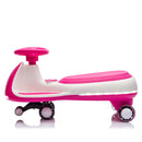 12V Electric Wiggle Car for Kids with Bluetooth Music - Pink, 5MPH Max Speed