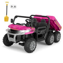 Pink Electric Ride-On Dump Truck for Two Big Kids