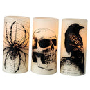 Battery-Operated Skull Flameless Halloween Candle with 6-Hour Timer