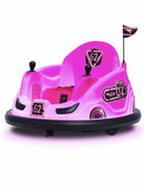 Flybar Pink Glow Bumper Car Ride-On Toy with Lights for Kids Ages 1.5-4