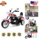 Pink 6V Battery Operated 3-Wheel Chopper Motorcycle for Kids