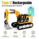 1/64 Scale Remote Control Excavator with Lights, Sounds, and App Features