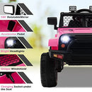 12V Pink Battery-Powered Ride-On Truck for Kids, 39" x 26" x 26"