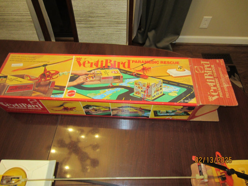 Vintage Mattel VertiBird Working Paramedic Rescue Helicopter Toy