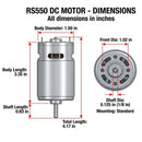 High-Performance 24V RS555 DC Motor 35000RPM for Electric Ride-On Vehicles