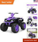 12V Kids Electric ATV for All-Terrain Adventures with LED Lights and Versatile Dashboard