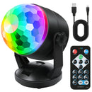 Luditek Sound-Activated Battery-Powered Black Disco Ball Party Lights