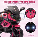 Kids' Motorcycle Ride-On Toy with Training Wheels, Headlights, Music, and Horn for Ages 3-6