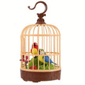 Melodious Bird in Cage with Moving Beak and Tail