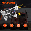 12V 600DB Enhanced Dual Trumpet Air Horn, Extremely Loud Train Sound