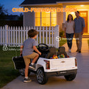 OROFULL 24V Chevrolet Electric Ride-On Car with LED Lights and MP3, White