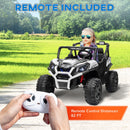 White Dual Motor 24V 2-Seater Kids Ride-On Car with Remote Control and Spring Suspension
