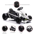 24V Electric Go Kart for Children Aged 8-12, 300W*2 High-Power Classic Model in White