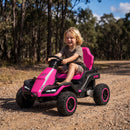 Pink Electric Battery-Powered Go-Kart Ride-On Toy ATV for Girls Ages 3-6