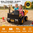 24V Electric Dump Truck for Kids, Two-Seater Ride-On Vehicle with Remote Control and 4WD Motors