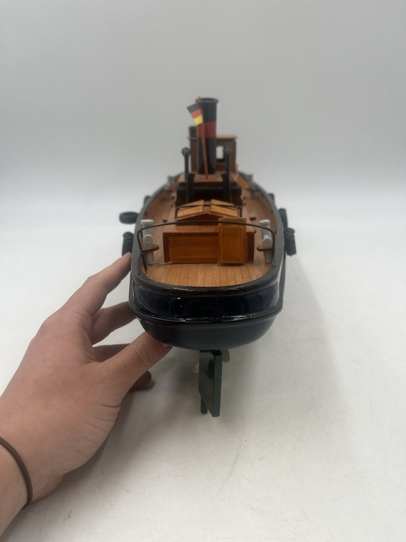 Handcrafted Wooden Boat with Green Trim Anna 2 Design