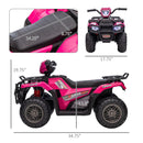Pink 12V Electric Ride-On Car for Kids Aged 3 to 5 with Music and LED Lights