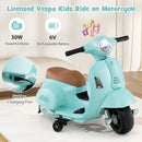 Children's Licensed Vespa Ride-On Motorcycle with LED Headlight and Horn Sound