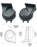 NEOGET 12V Dual Tone Electric Car Horn - Super Loud Waterproof Black
