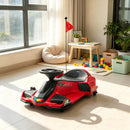 Red 12v Electric Drift Go Kart: Fun Ride-On Toy for Kids with Soft Start and Music Features