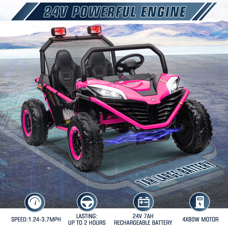 24V Electric Kids Ride-On UTV Truck with 2 Seats, 4WD and Remote Control, 4x80W Motors