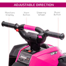 12V Pink Dual Motor Kids ATV Quad with 2-Speed Control, Headlights, and Music
