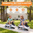 Rechargeable 2-in-1 White Wiggle Car with Pedal for Kids