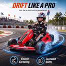 Qaba 24V Red Electric Drift Go Kart for Kids with Dual Motors